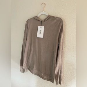 NWT Stio Men's Divide Hooded Pullover Topo Tan Heather - small